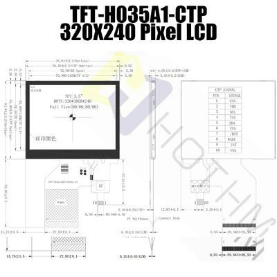 3,5&quot; painel de toque 320x240 do LCD TFT para o monitor de Pcap da instrumentação do veículo