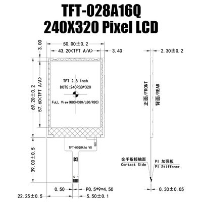 2,8 módulo da polegada ST7789V SPI TFT, exposição legível IPS de TFT da luz solar