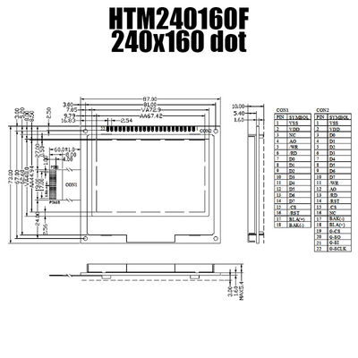 Módulo gráfico da exposição da instrumentação 240X160 FSTN LCD com IC ST7529