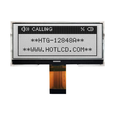 128X48 RODA DENTEADA gráfica LCD | STN Gray Display With Backlight/HTG12848A BRANCO
