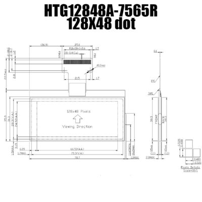 128X48 RODA DENTEADA gráfica LCD ST7565R-G | Exposição de STN+ com lado branco Backlight/HTG12848A