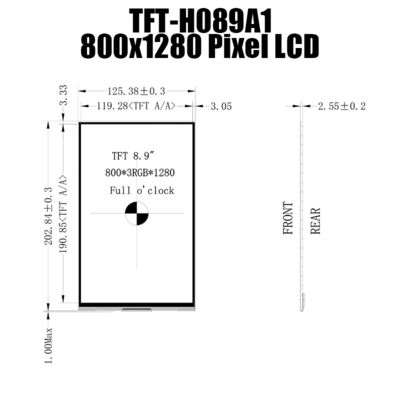 8,9 fabricante industrial da exposição de TFT LCD do monitor da exposição da polegada 800x1280 LCD IPS