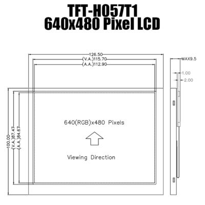 5,7 PAINEL RESISTIVE do TELA TÁCTIL 640X480 IPS MIPI TFT LCD da POLEGADA PARA o CONTROLE INDUSTRIAL