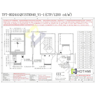 luz solar TFT legível SPI 240x320 de 3.3V MCU 2,4 polegadas para a instrumentação