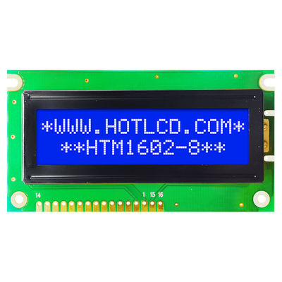 módulo do LCD do caráter de 2X16 LCM com luminoso verde HTM1602-8