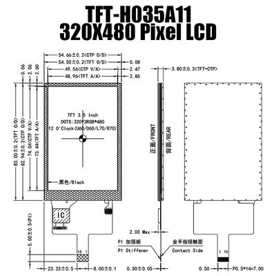 3,5 exposição da polegada 320x480 TFT com o módulo legível de TFT Lcd da luz solar do monitor de Pcap