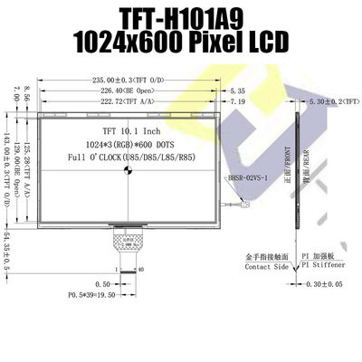 10,1 polegadas LVDS IPS TFT LCD 1024x600 EK79001 EK73215 para a exposição industrial