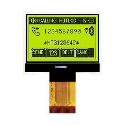 128X64 a RODA DENTEADA gráfica LCD indica a exposição de FSTN com o luminoso lateral branco HTG12864C