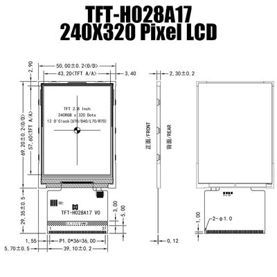 2,8 módulo da exposição da polegada 240x320 MCU TFT com ST7789 o motorista IC