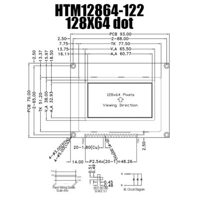 Módulo gráfico de IC 128X64 do motorista da exposição ST7567 de 20PIN STN LCD