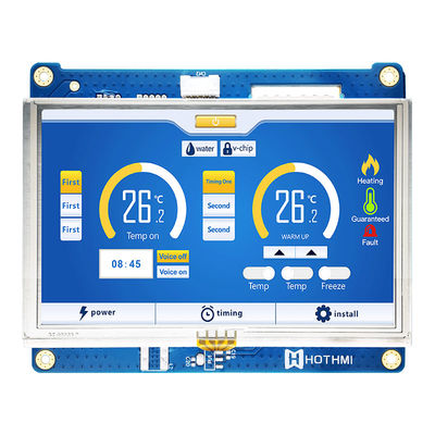 5,0 temperatura larga TFT LCD da exposição Resistive da polegada 800x480 IPS