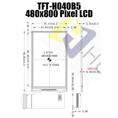 4 fabricante For Monitors da exposição do módulo 480X800 TFT LCD de TFT LCD da polegada