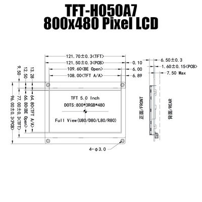 5 polegadas para o controlador Board da exposição 800x480 Dots Panel With LCD do módulo de HDMI TFT