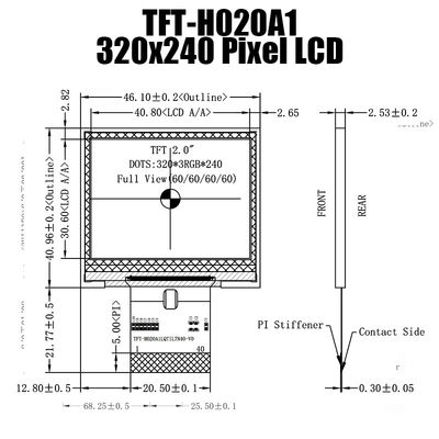 2,0 fabricante industrial do monitor da exposição 320x240 SPI do módulo de TFT LCD da polegada