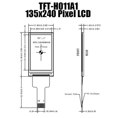 Tela 135x240 do painel de 1,14 IPS da exposição de SPI TFT LCD da polegada para dispositivos espertos
