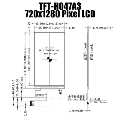 O painel 720x1280 IPS LCD de TFT LCD de 4,7 polegadas monitora o fabricante da exposição de TFT LCD