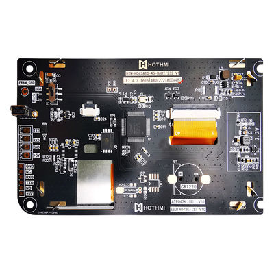 4,3 exposição Resistive de TFT LCD 800x480 do tela táctil de UART da polegada COM PLACA de CONTROLADOR do LCD