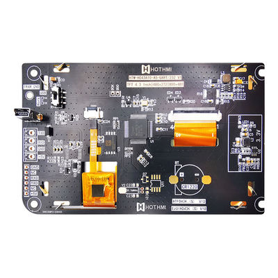4,3 exposição capacitiva de TFT LCD 800x480 do tela táctil de UART da polegada COM PLACA de CONTROLADOR do LCD