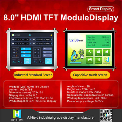 8&quot; luz solar da polegada HDMI TFT LCD 1024x768 legível para a exposição industrial das aplicações