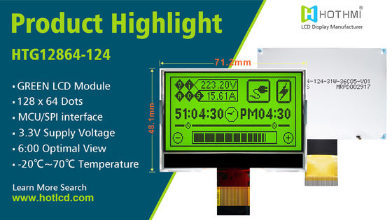 módulo ST7565R da exposição gráfica do LCD da RODA DENTEADA 128x64 com o luminoso branco lateral