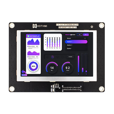 5,0 painel de exposição largo LVDS do módulo de TFT LCD da temperatura do IPS 800x480 da polegada
