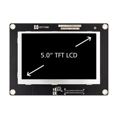 5,0 painel de exposição largo LVDS do módulo de TFT LCD da temperatura do IPS 800x480 da polegada
