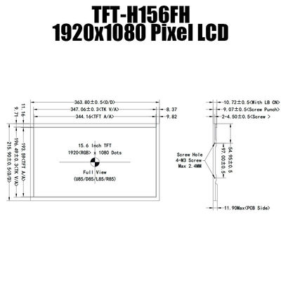 15,6 polegadas IPS 1920 x 1080 toque capacitivo painel de exibição TFT de temperatura ampla LVDS